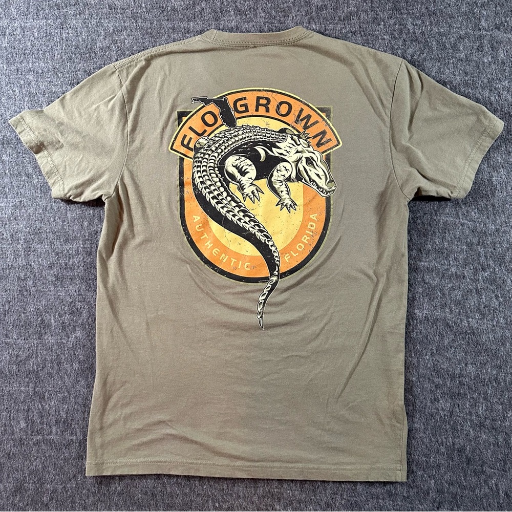 FloGrown Authentic Florida Outfitters Alligator Graphic T Shirt Mens Medium